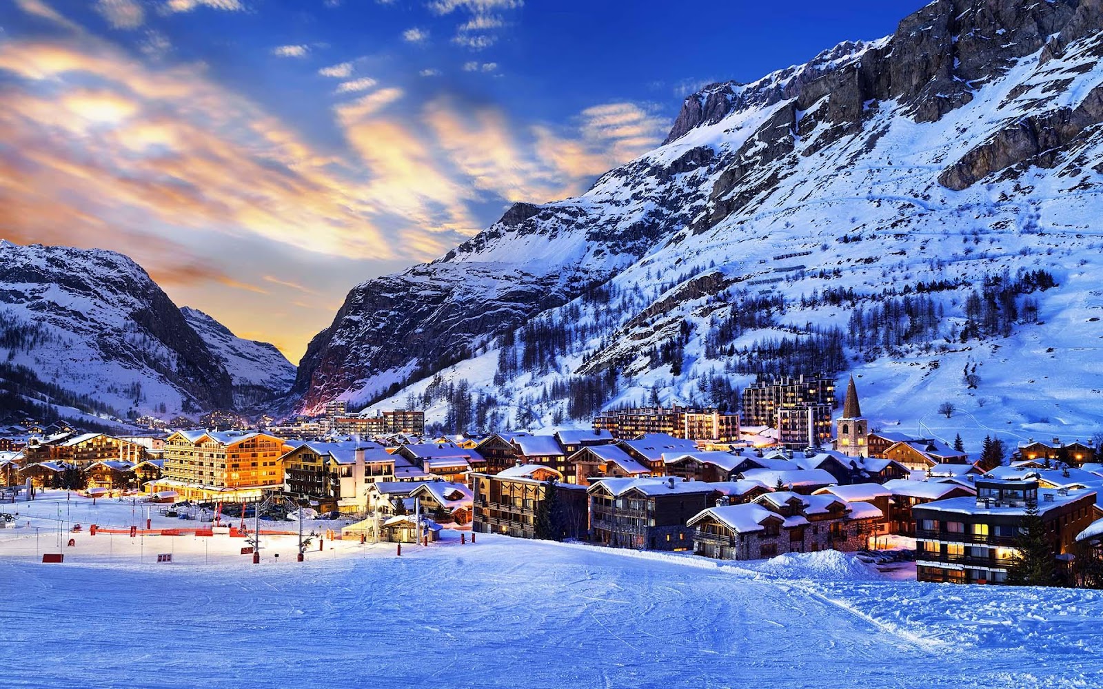 The ski resort of Val d'Isere, France